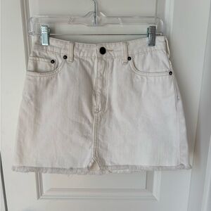 White Denim Mini Skirt